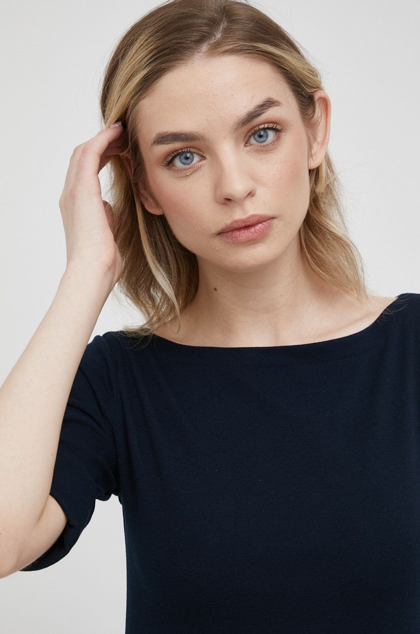 Сукня Lauren Ralph Lauren колір синій midi розкльошена