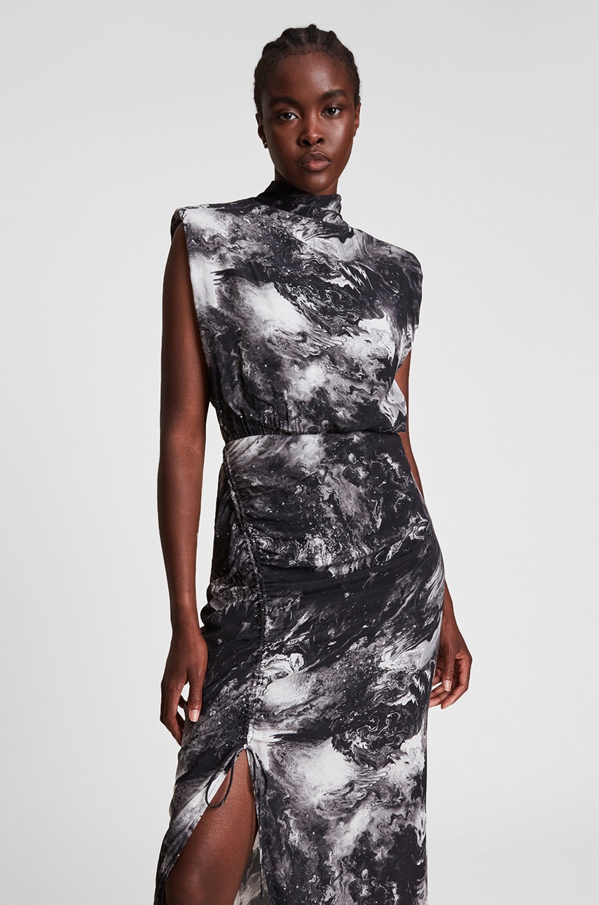 

Сукня AllSaints колір чорний midi пряма