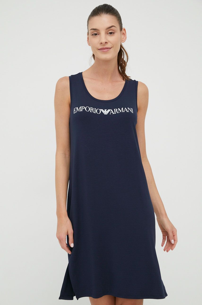 Emporio Armani Underwear rochie culoarea albastru marin, mini, drept