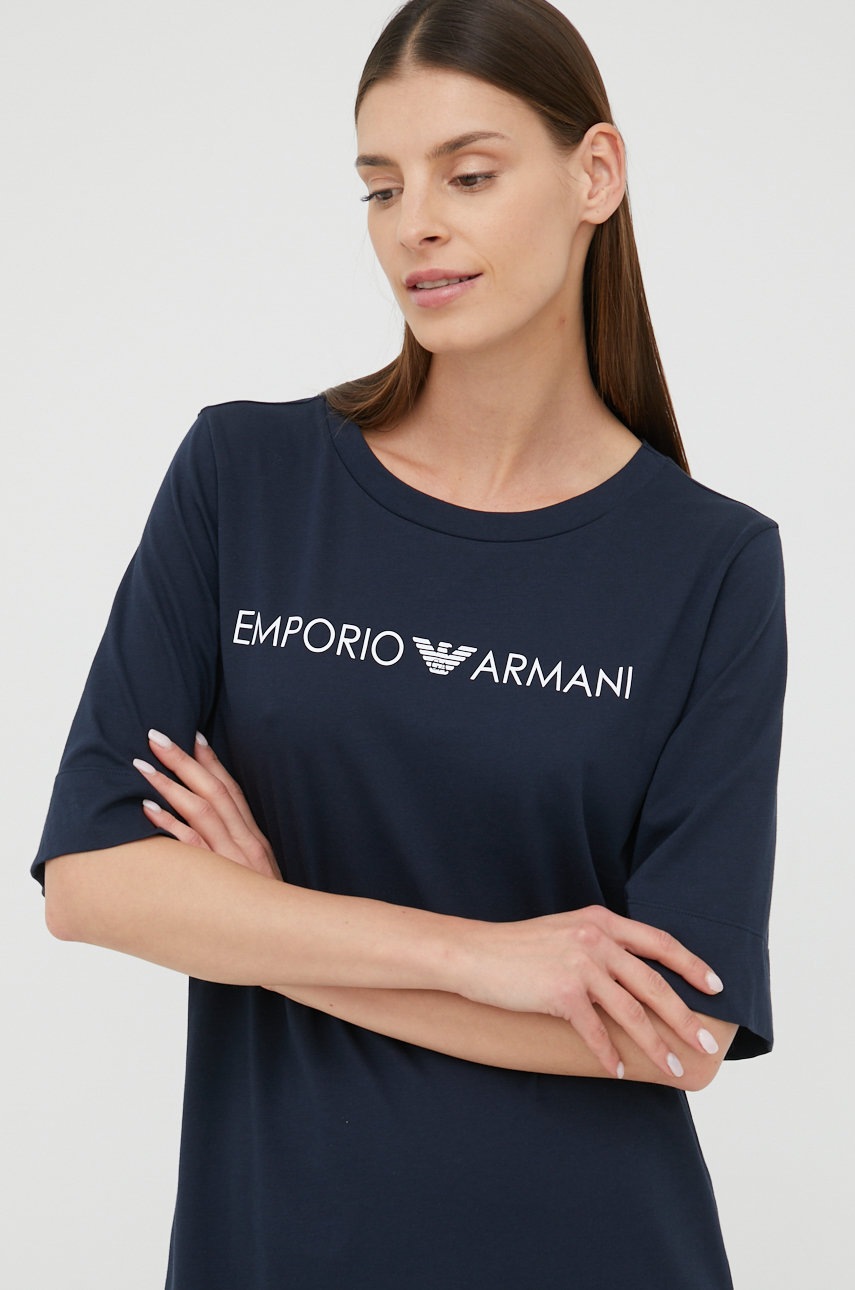 

Бавовняна сукня Emporio Armani Underwear колір синій mini oversize