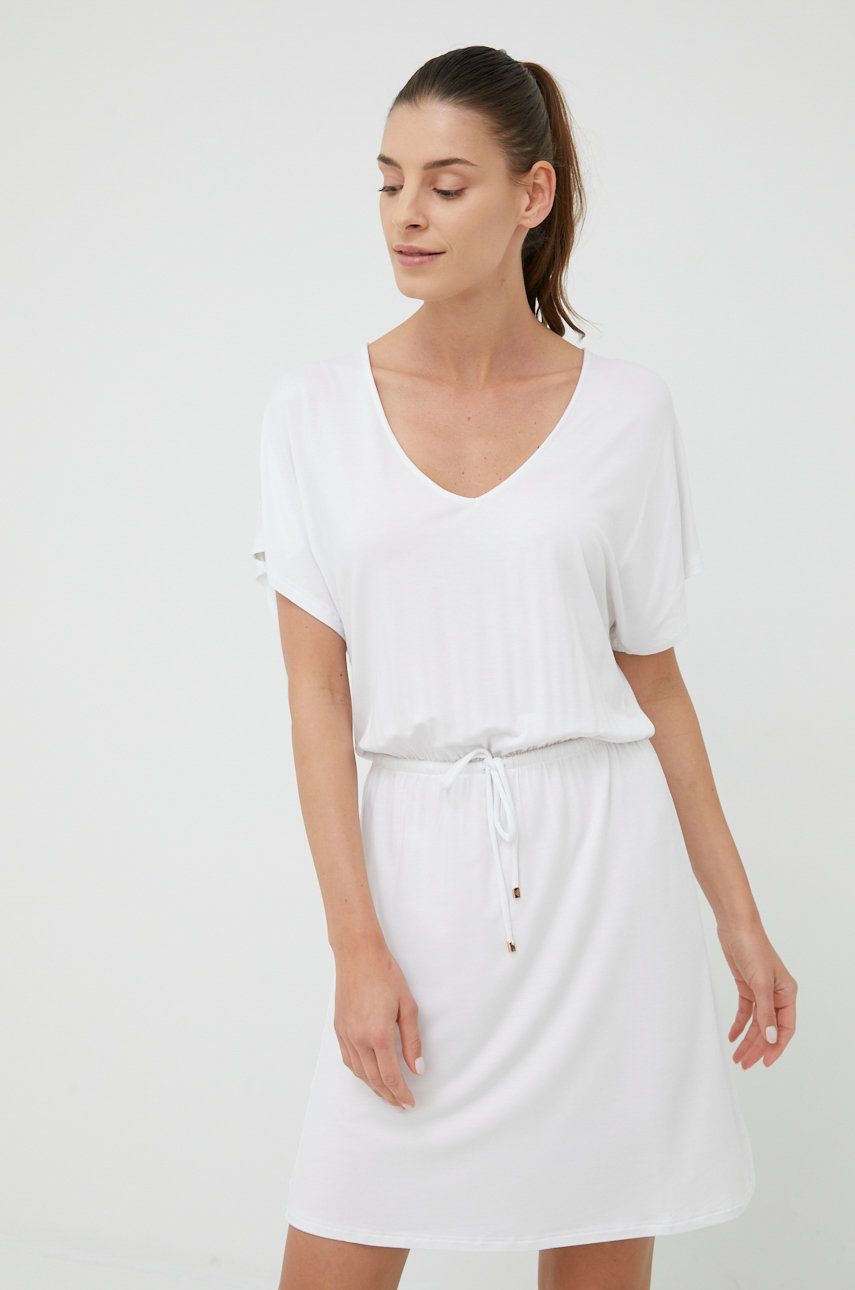 Emporio Armani Underwear sukienka kolor biały mini prosta