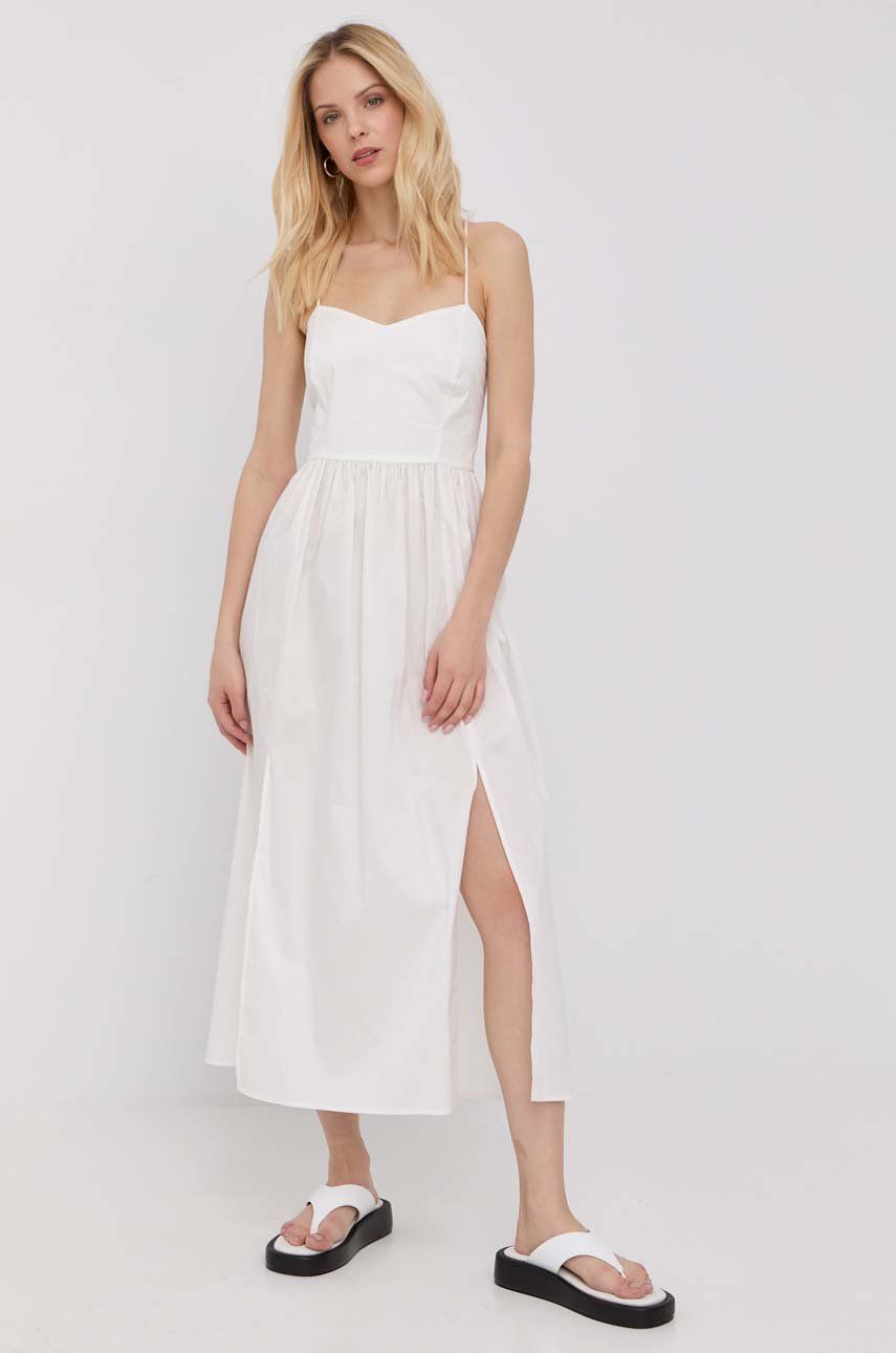 Twinset sukienka kolor biały mini rozkloszowana