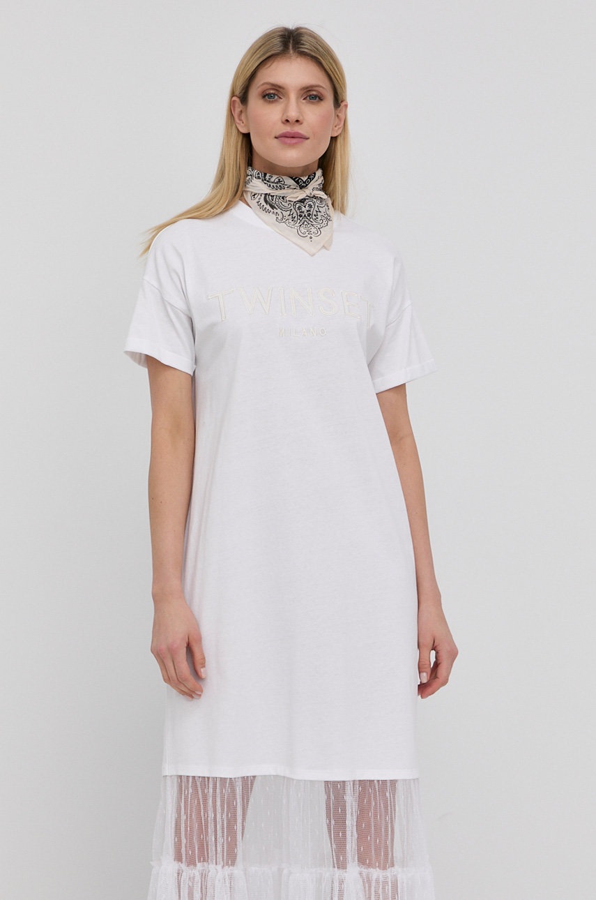 

Платье Twinset цвет белый maxi прямая