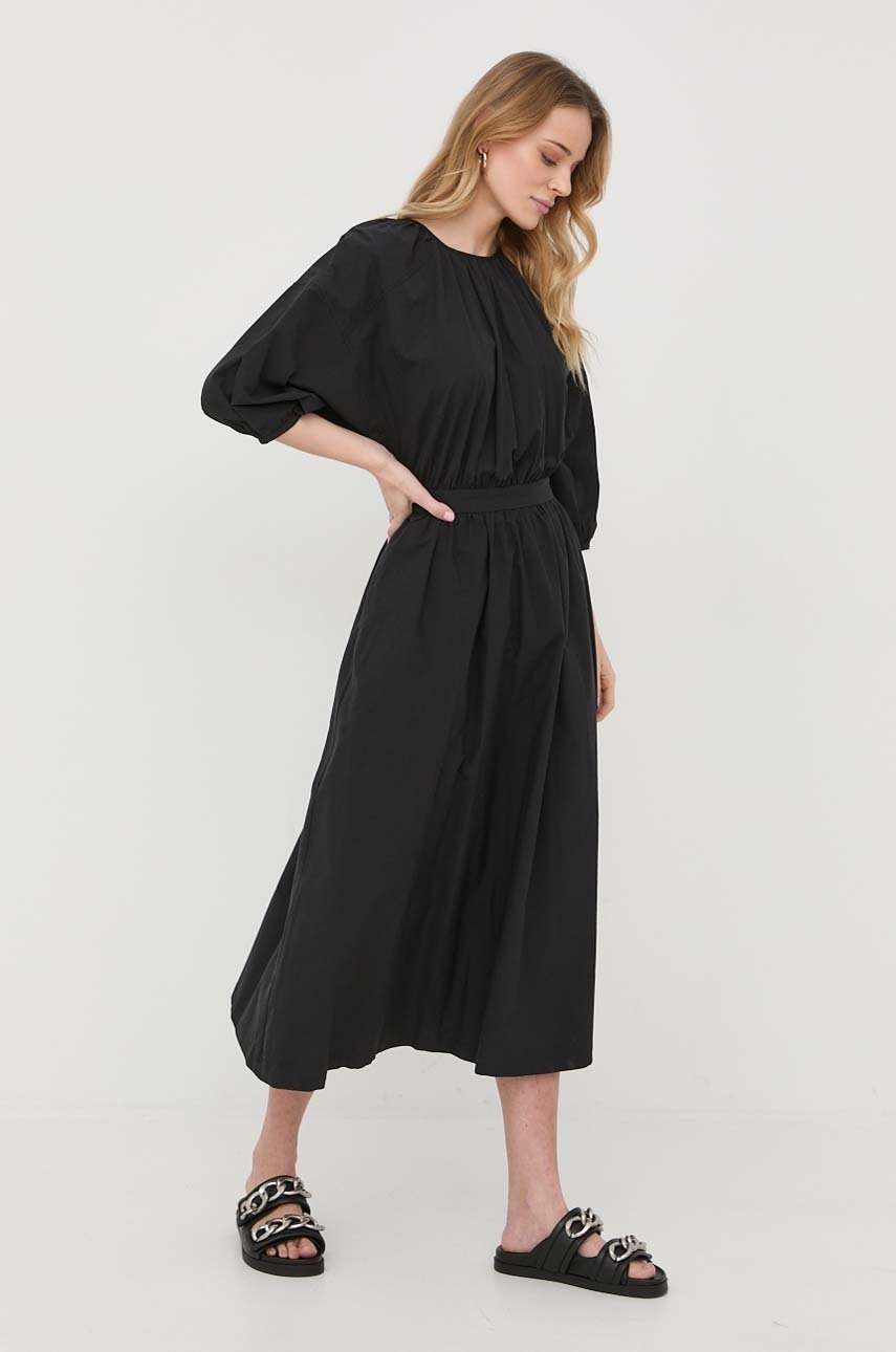 

Хлопковое платье Twinset цвет чёрный maxi расклешённая