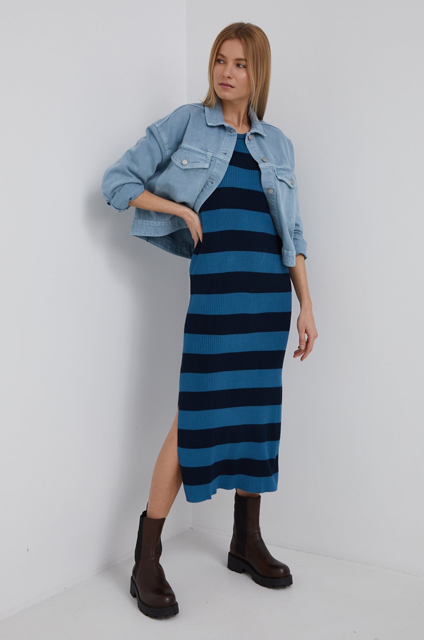

Платье Pepe Jeans Paola цвет бирюзовый midi прямое