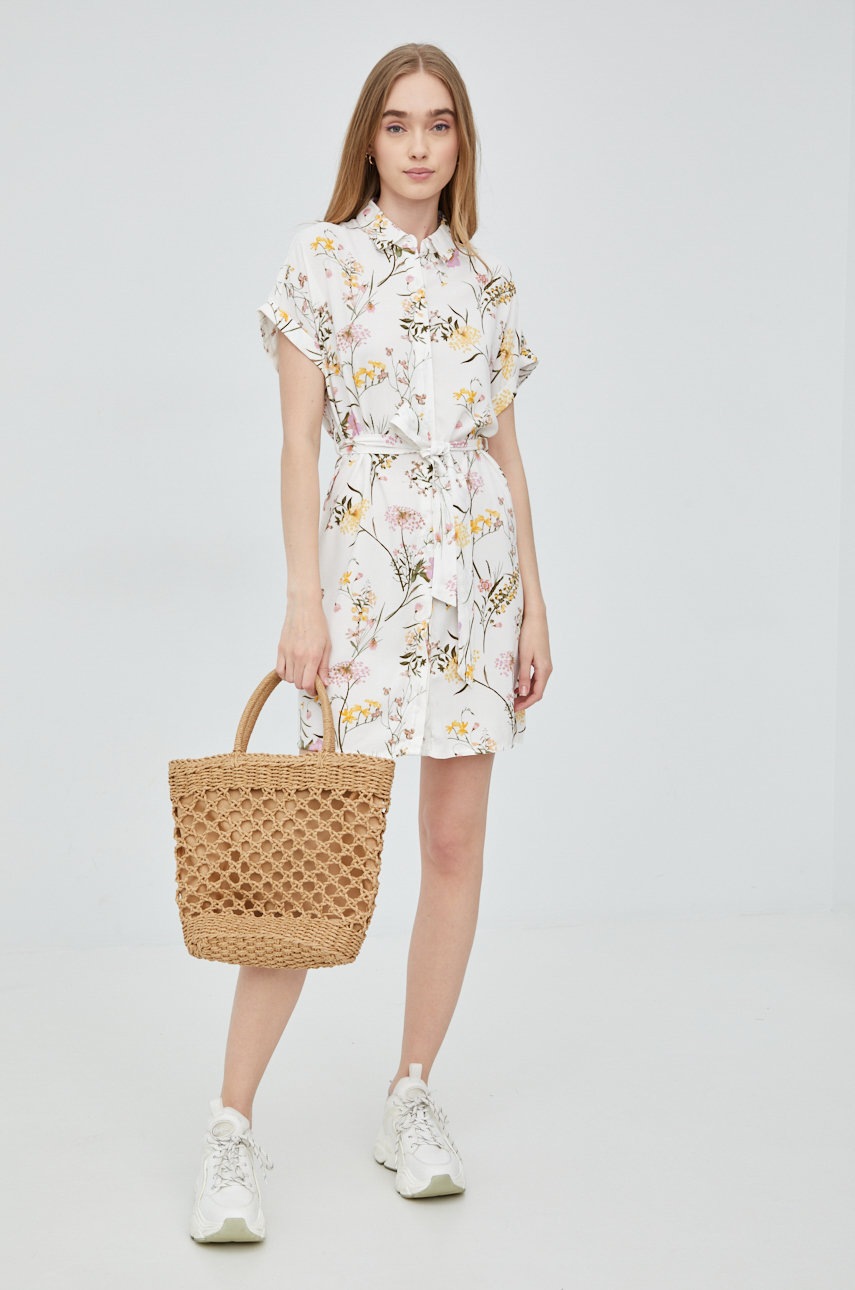 

Рокля Vero Moda в бяло къс модел със стандартна кройка, Бял