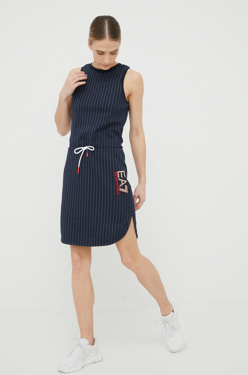 

Платье EA7 Emporio Armani цвет синий mini прямая