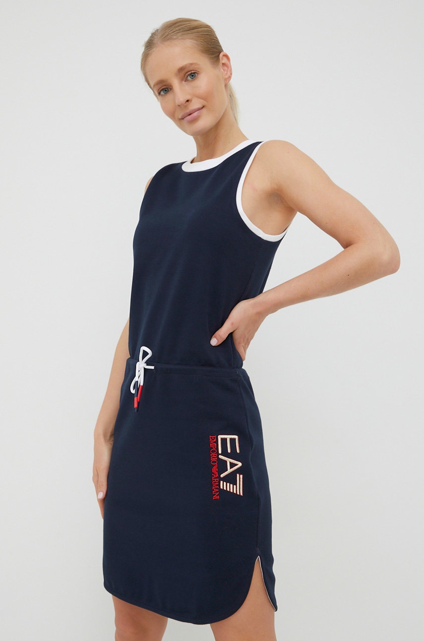 

Платье EA7 Emporio Armani цвет синий mini прямая