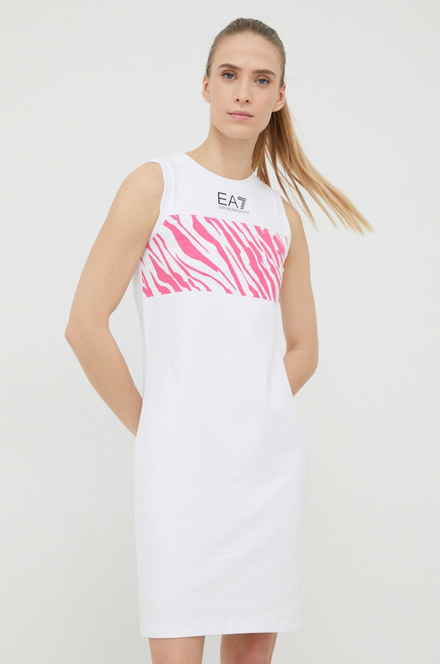 

Платье EA7 Emporio Armani цвет белый mini прямая
