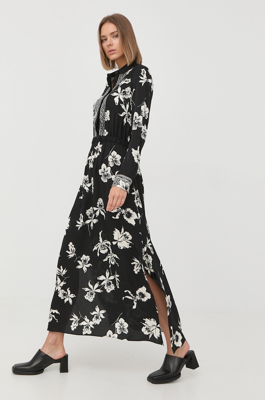 

Платье The Kooples цвет чёрный maxi расклешённая