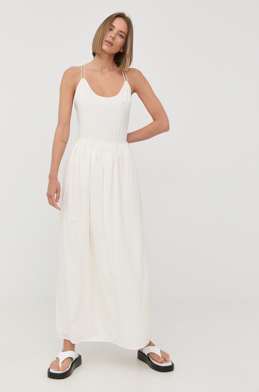 

Сукня The Kooples колір бежевий maxi розкльошена