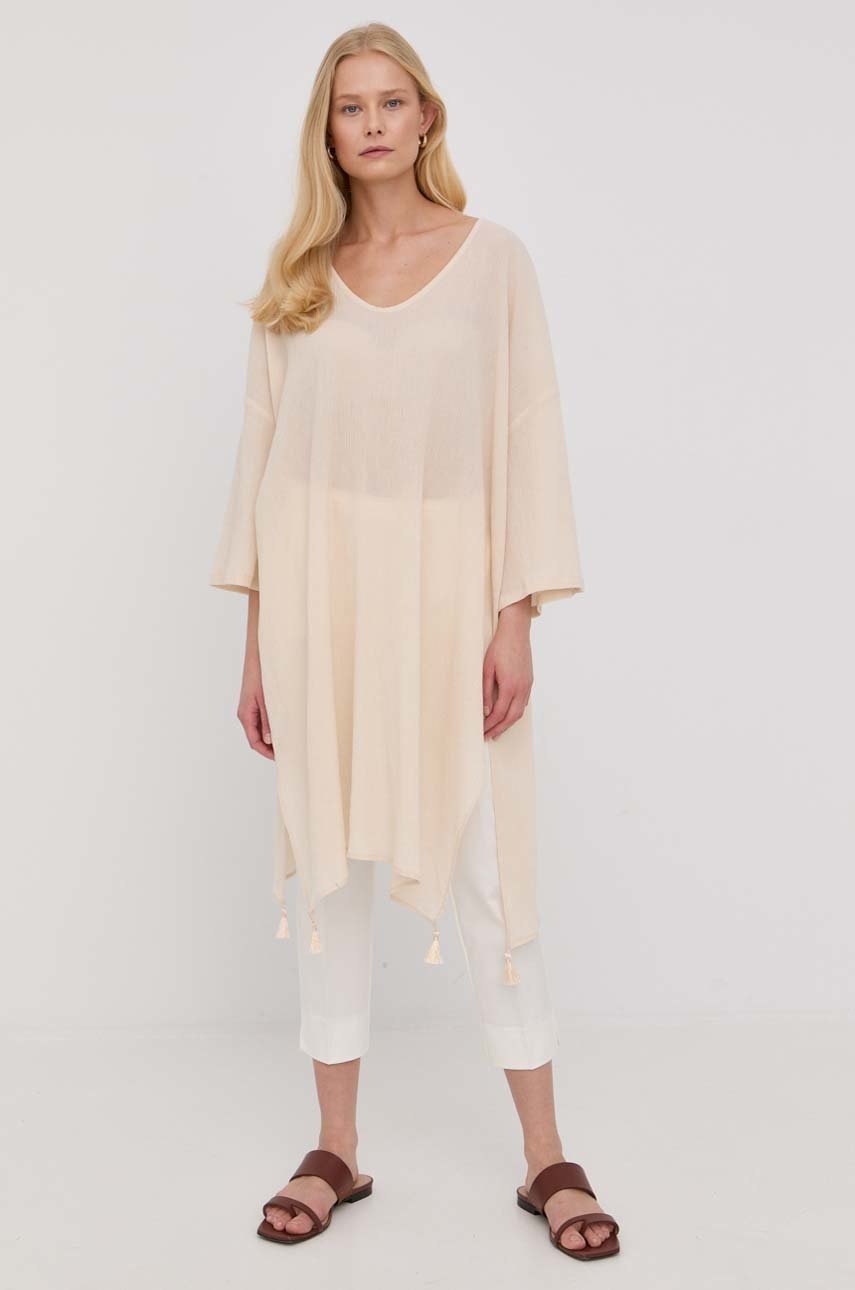 

Бавовняна сукня Max Mara Leisure колір бежевий mini oversize