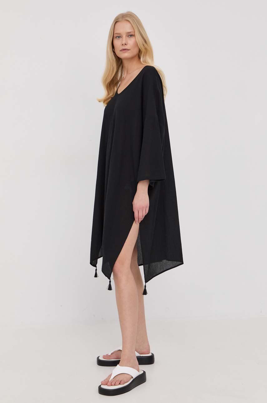 Max Mara Leisure rochie din bumbac culoarea negru, mini, oversize