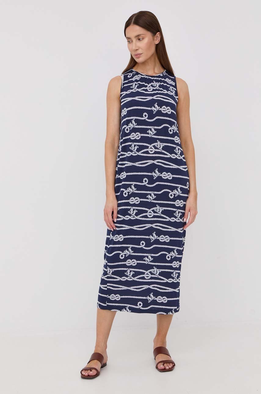 

Платье Max Mara Leisure цвет синий midi прямая