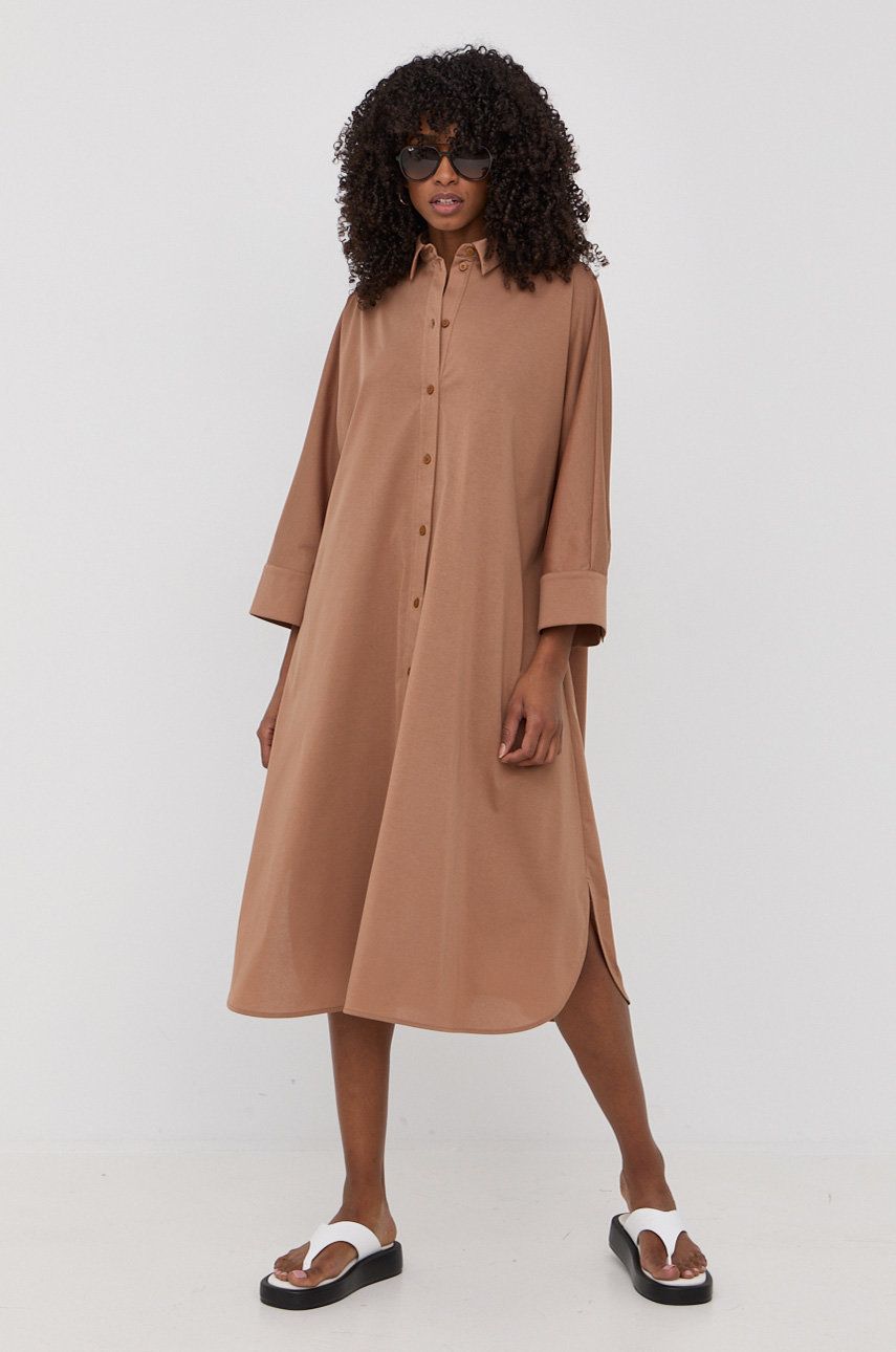 

Сукня Max Mara Leisure колір коричневий midi oversize