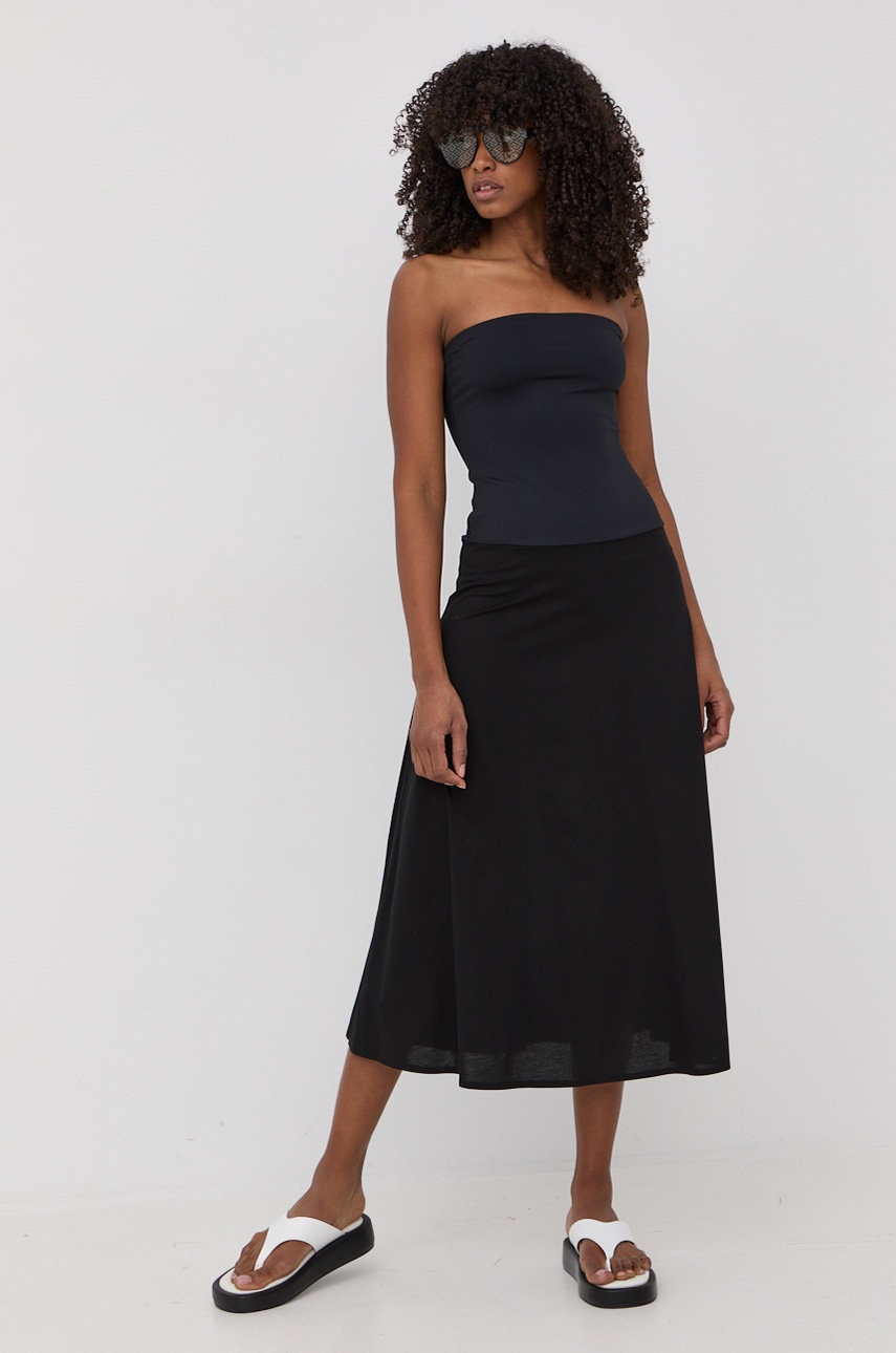 

Платье Max Mara Leisure цвет чёрный midi расклешённая