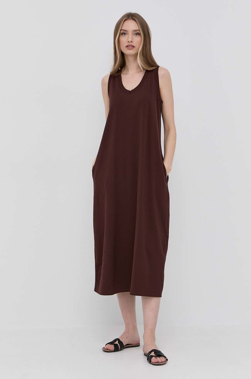 

Платье Max Mara Leisure цвет коричневый midi расклешённое