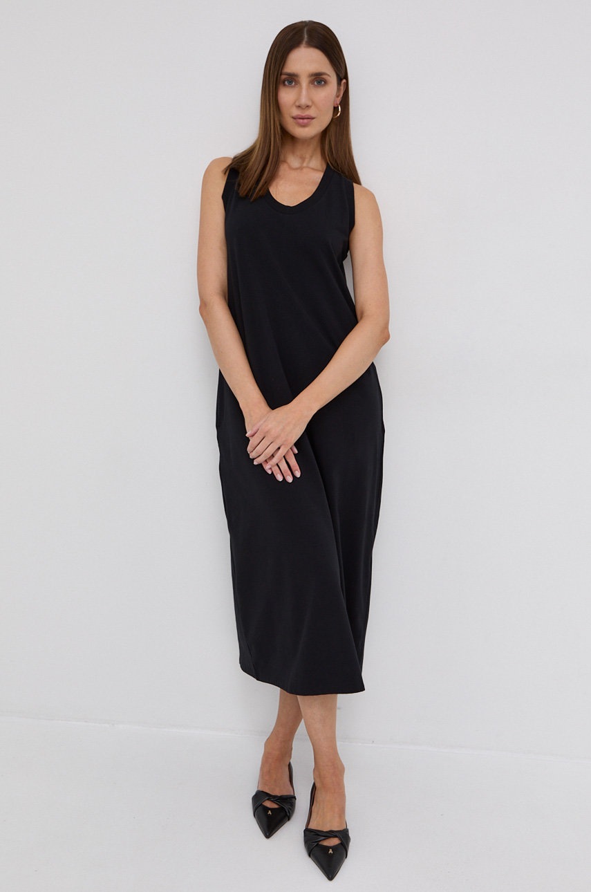 

Сукня Max Mara Leisure колір чорний midi розкльошена