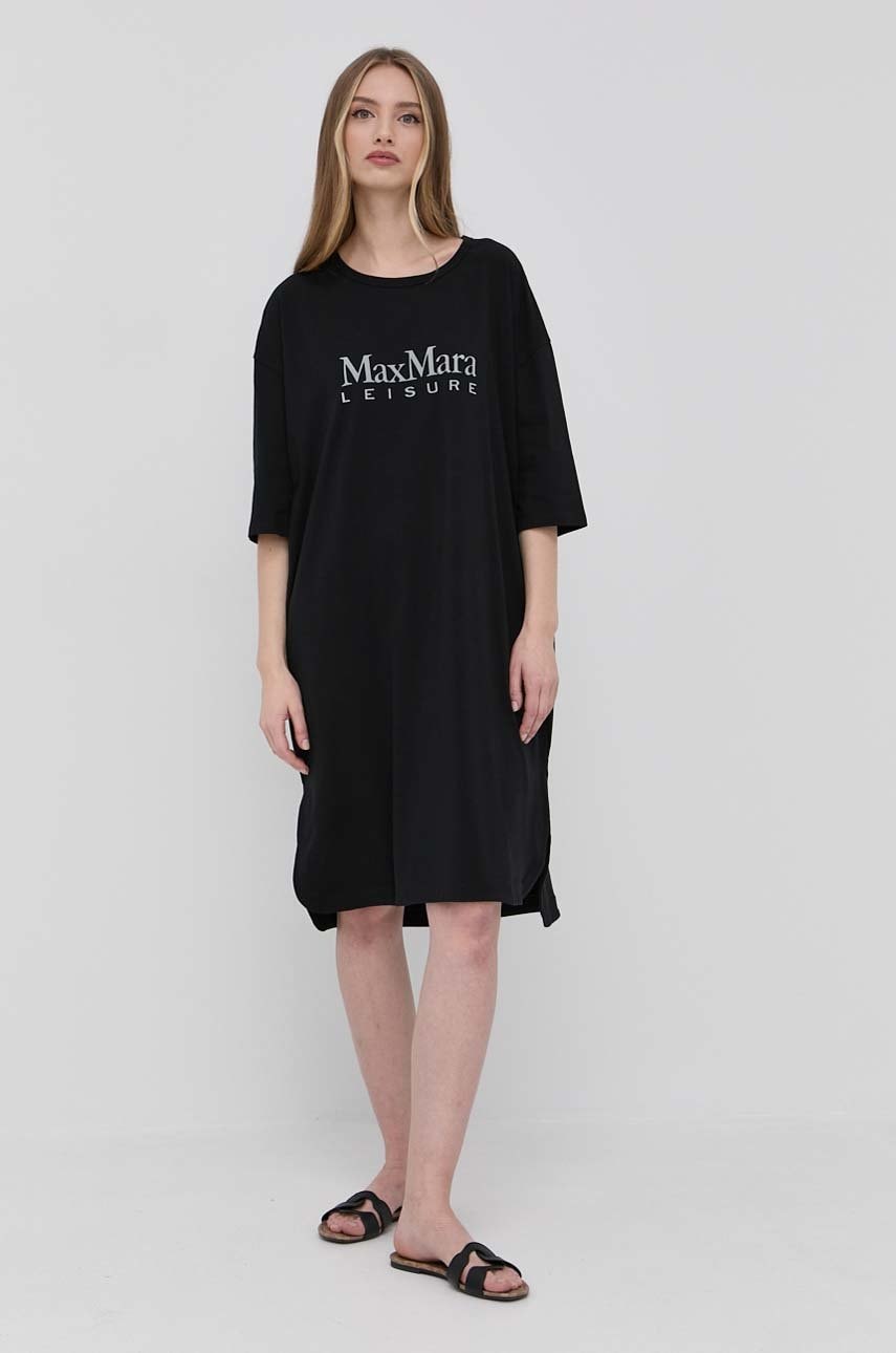 Max Mara Leisure rochie culoarea negru, mini, oversize