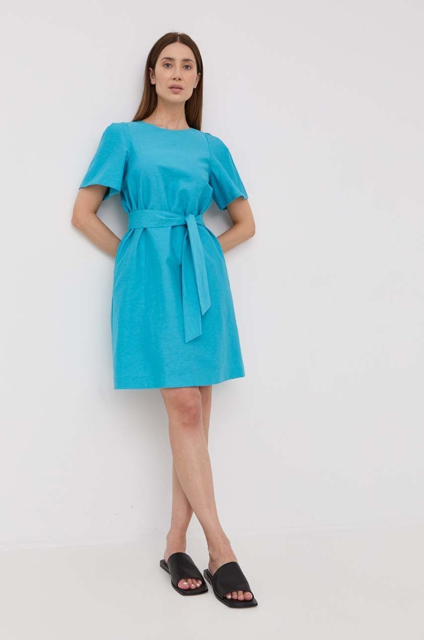 

Льняна сукня Weekend Max Mara mini розкльошена