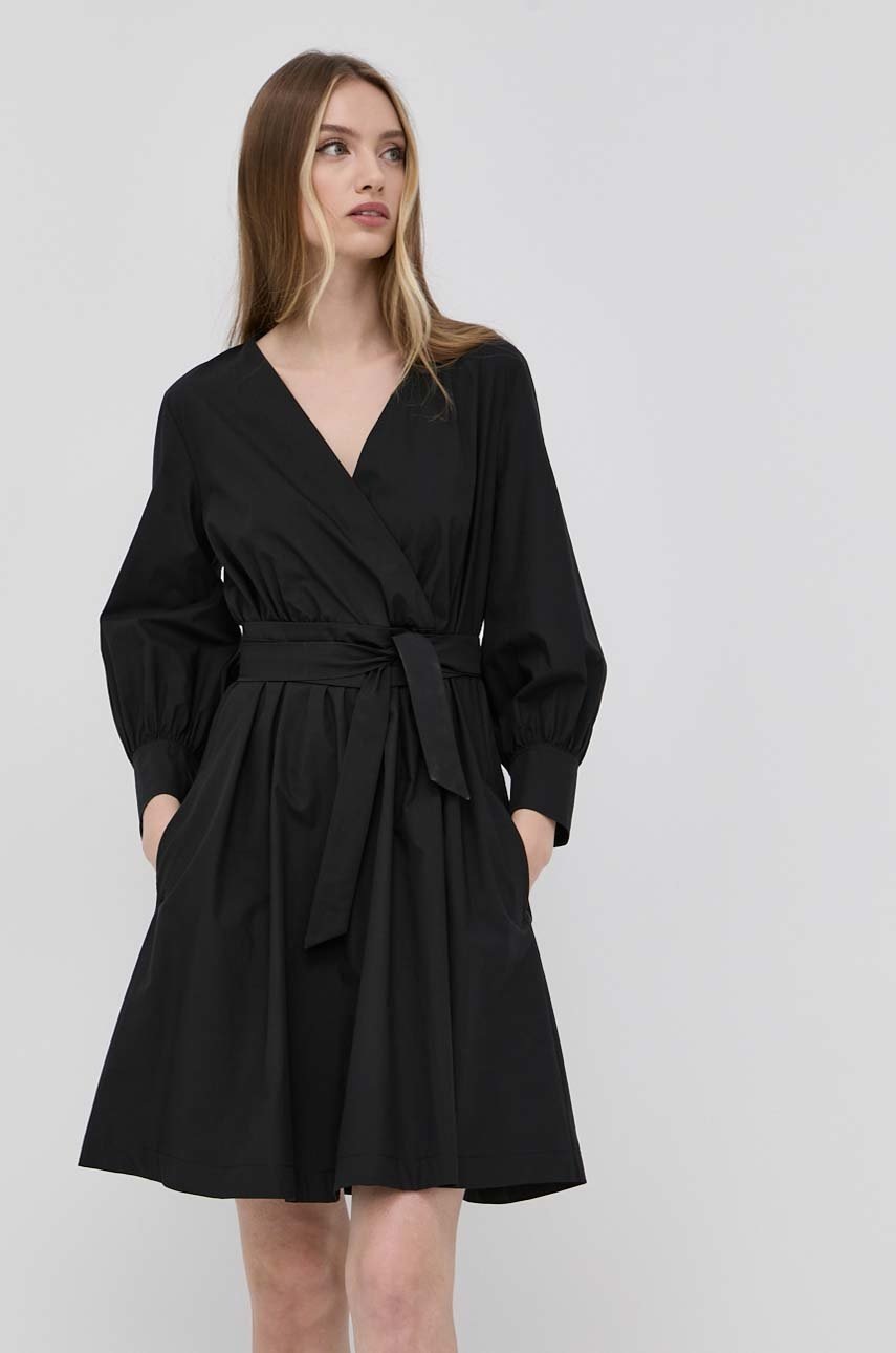 

Бавовняна сукня Weekend Max Mara колір чорний mini розкльошена
