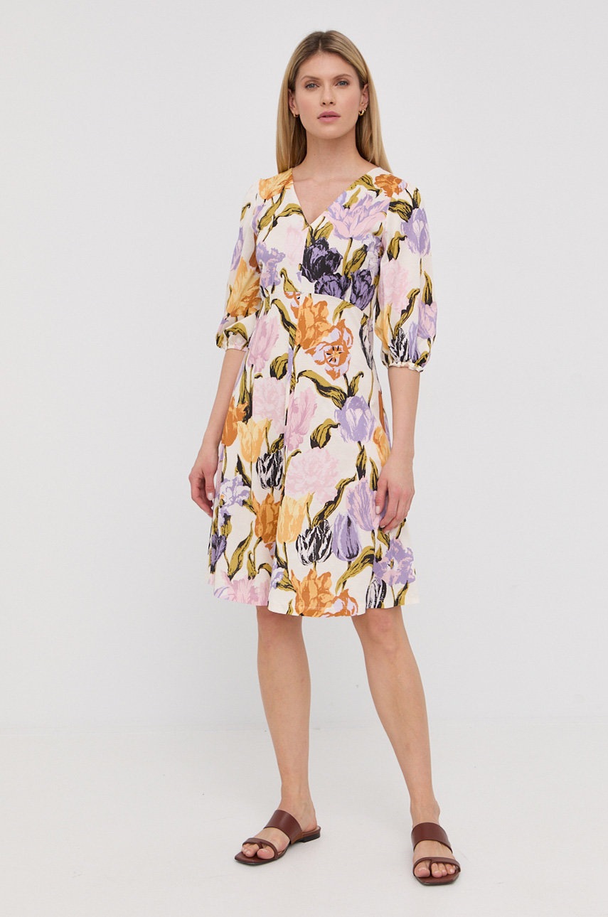 

Бавовняна сукня Weekend Max Mara колір фіолетовий mini розкльошена