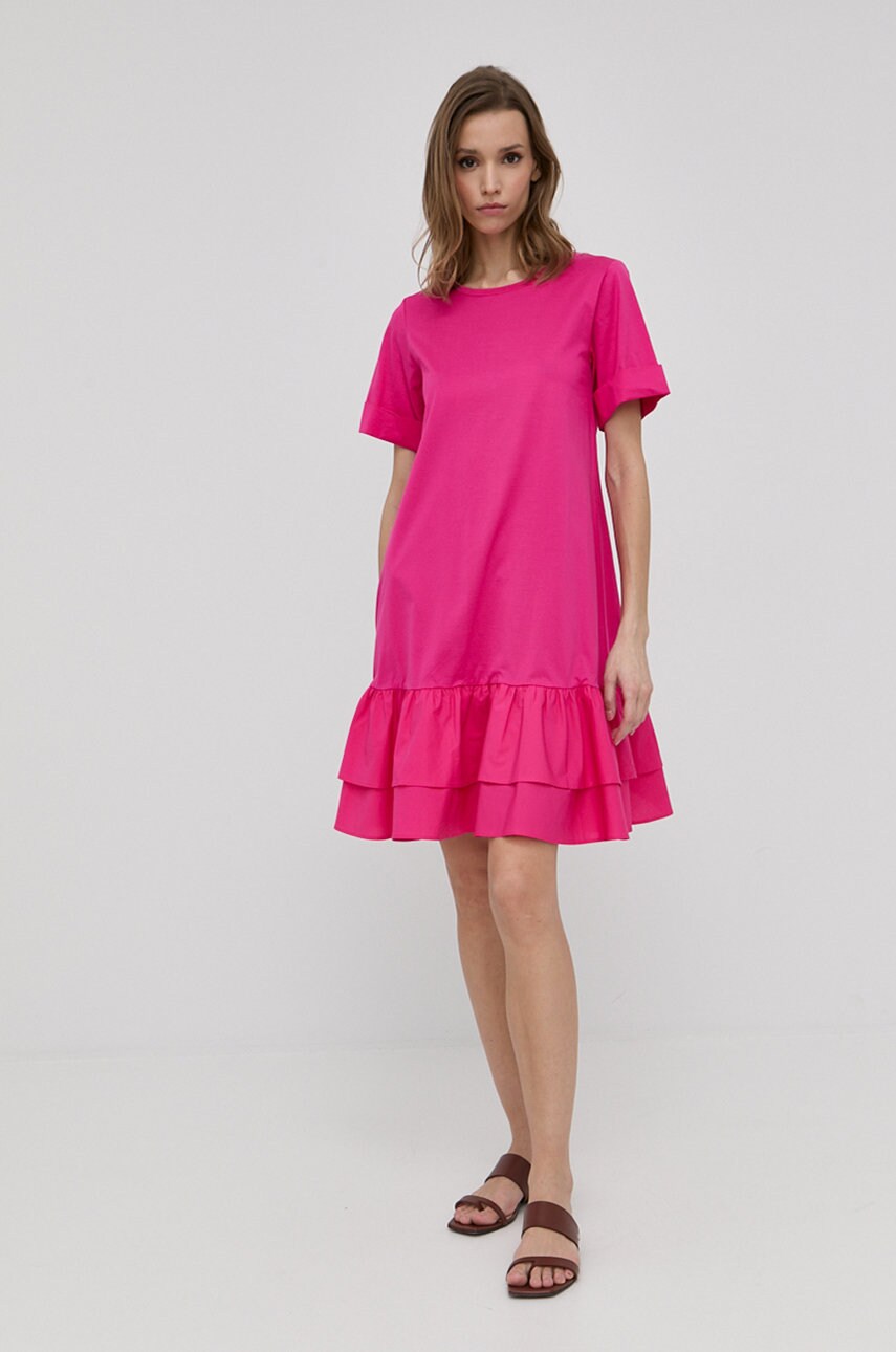 

Бавовняна сукня Weekend Max Mara колір рожевий mini пряма