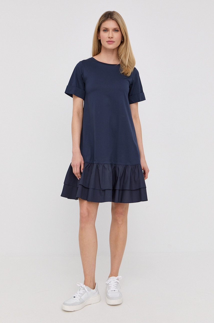 

Хлопковое платье Weekend Max Mara цвет синий mini прямая