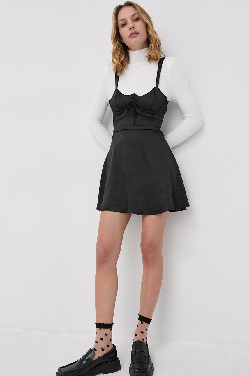 For Love & Lemons rochie culoarea negru, mini, evazati 2022 ❤️ Pret Super answear imagine noua 2022