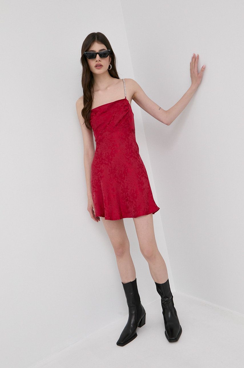 For Love & Lemons rochie culoarea rosu, mini, evazati 2022 ❤️ Pret Super answear imagine noua 2022