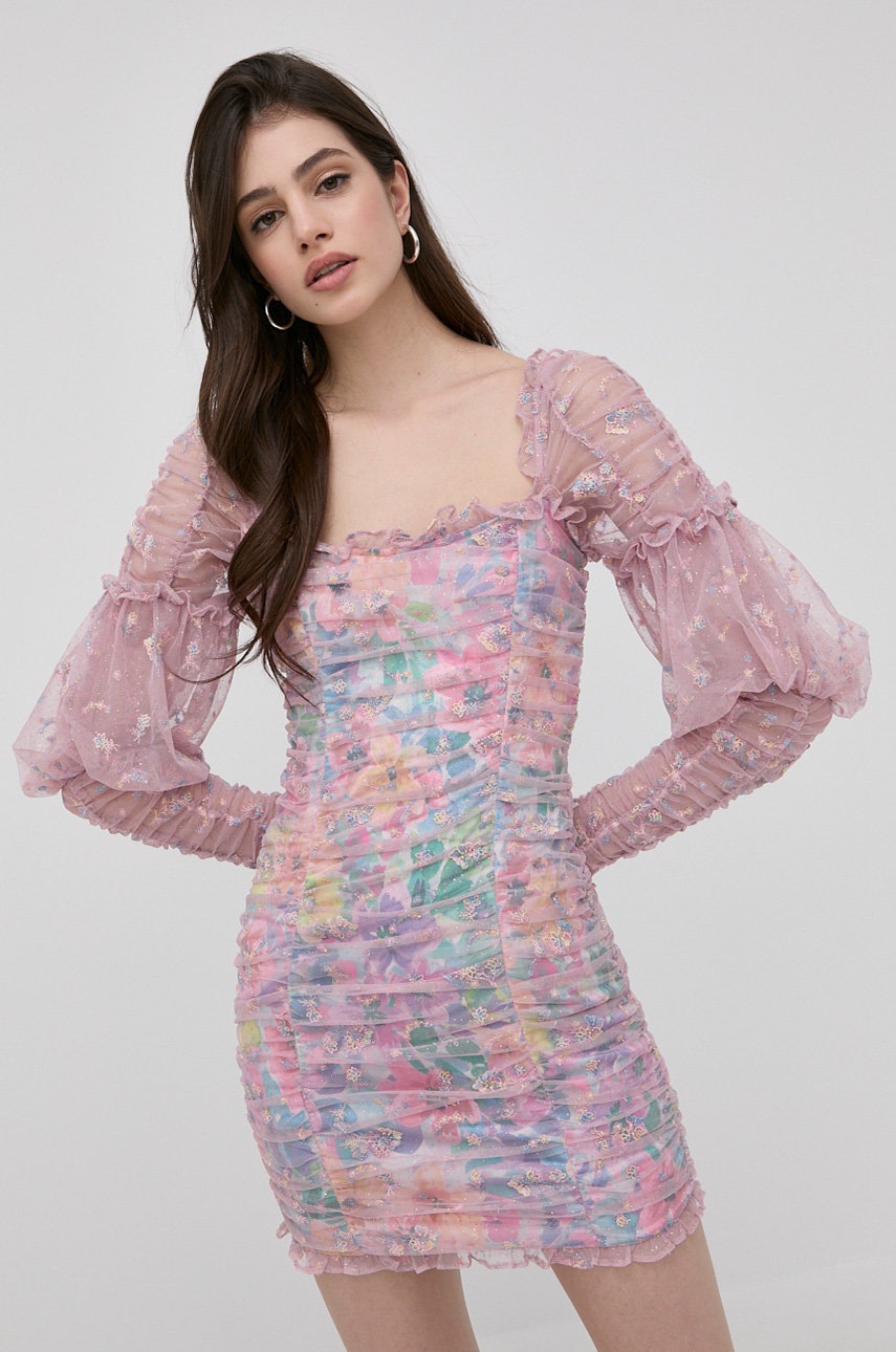 

Сукня For Love & Lemons колір фіолетовий mini облягаюча