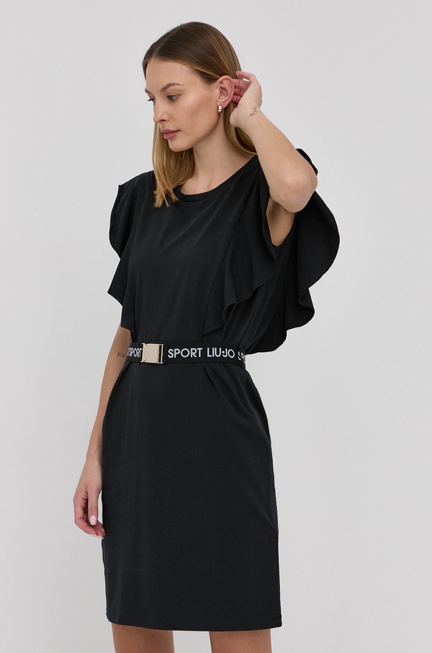 

Рокля Liu Jo в черно къс модел със стандартна кройка, Черен