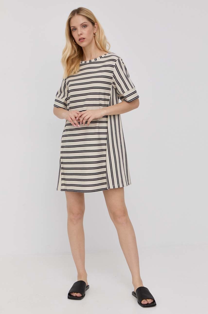 Max&co. rochie din bumbac culoarea bej, mini, evazati