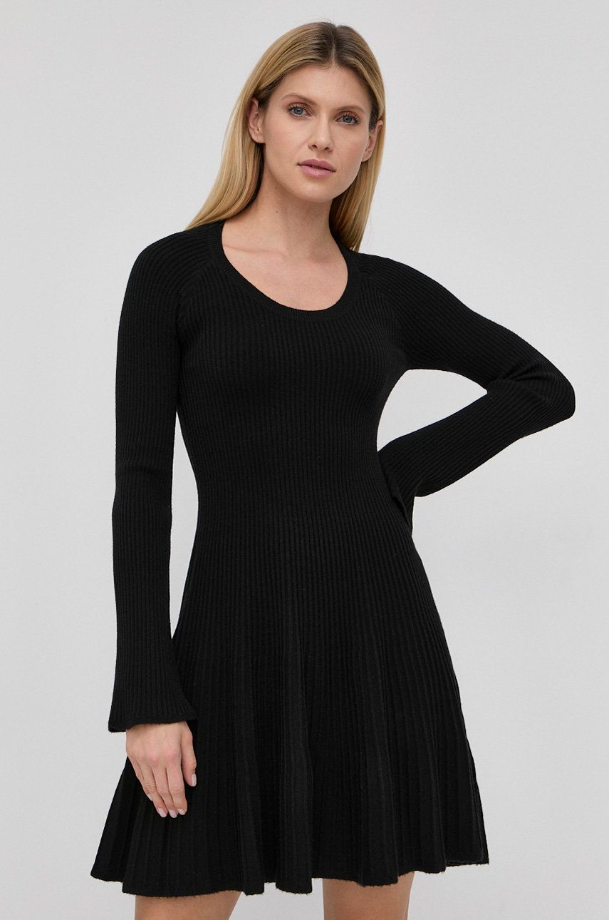 MAX&Co. rochie culoarea negru, mini, evazati