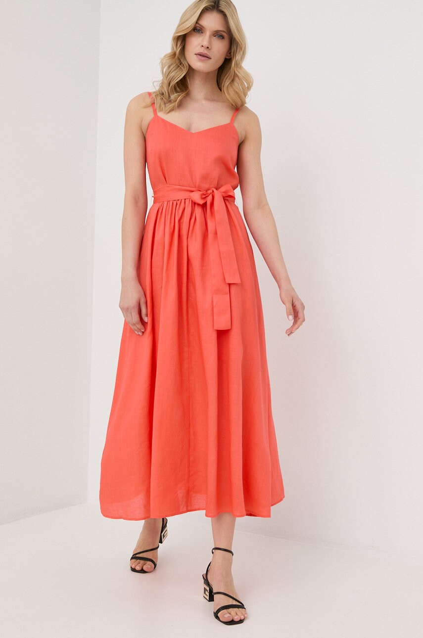 Max&co. rochie culoarea portocaliu, maxi, evazati