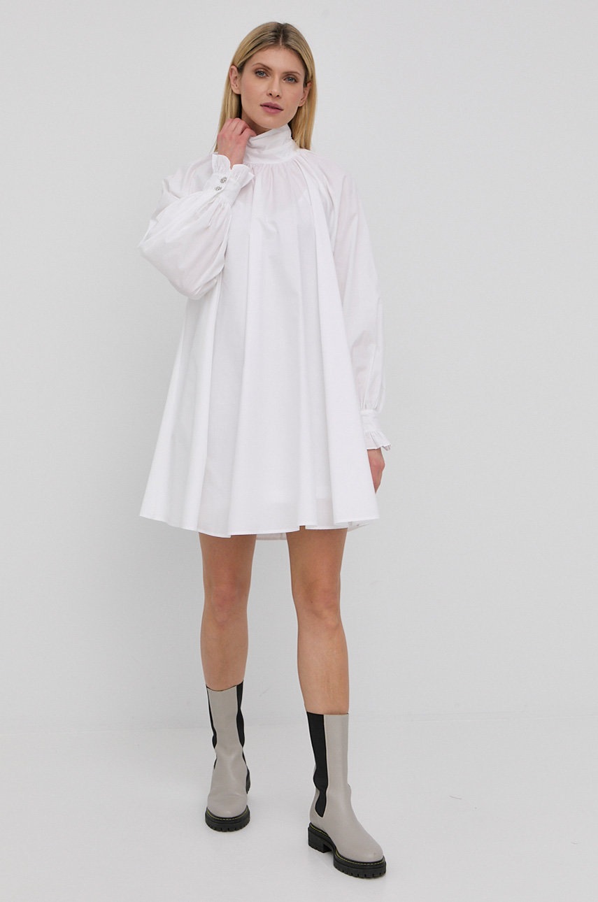 

Бавовняна сукня Custommade колір білий mini oversize