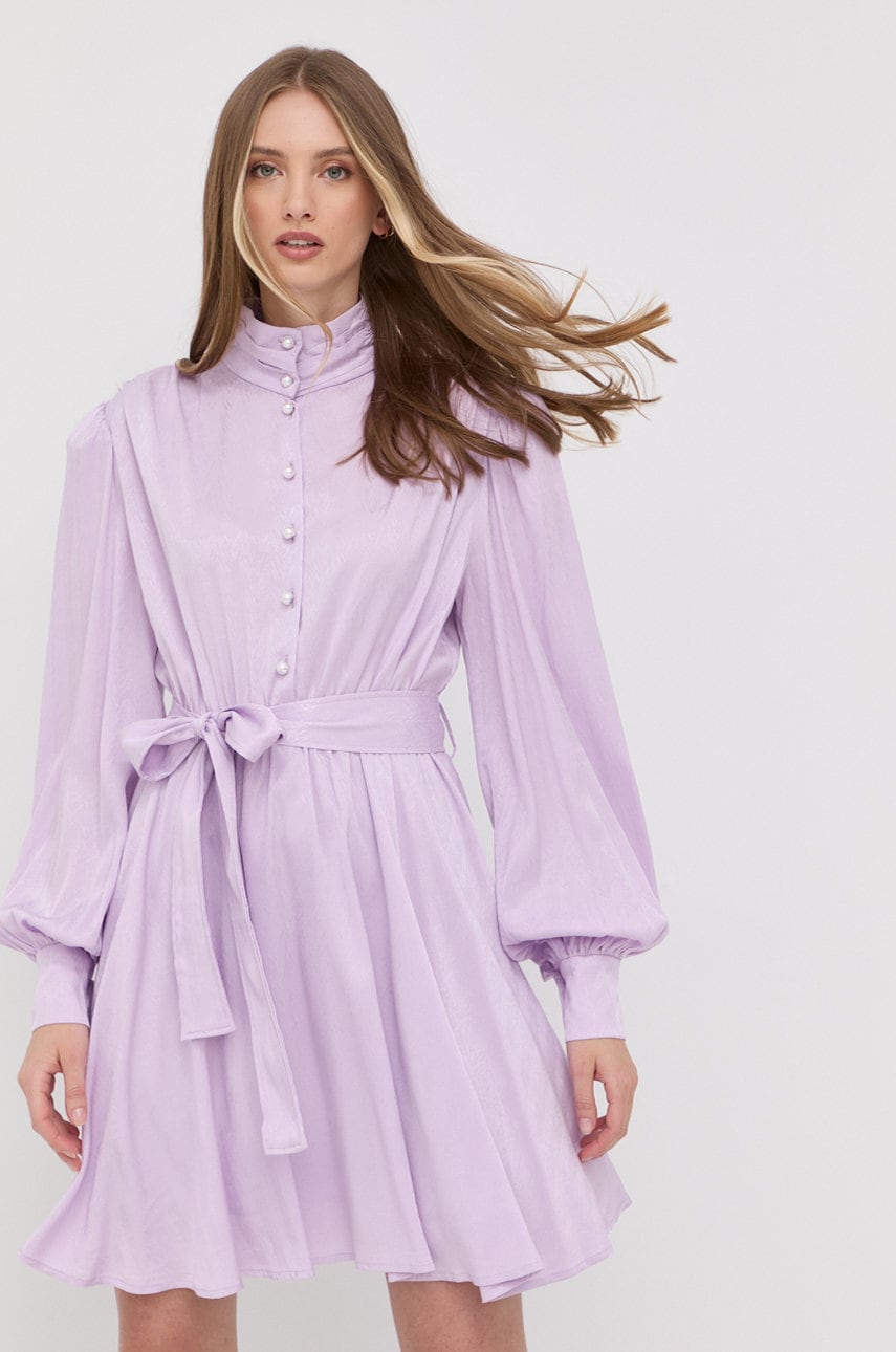 Custommade rochie culoarea violet, mini, evazati