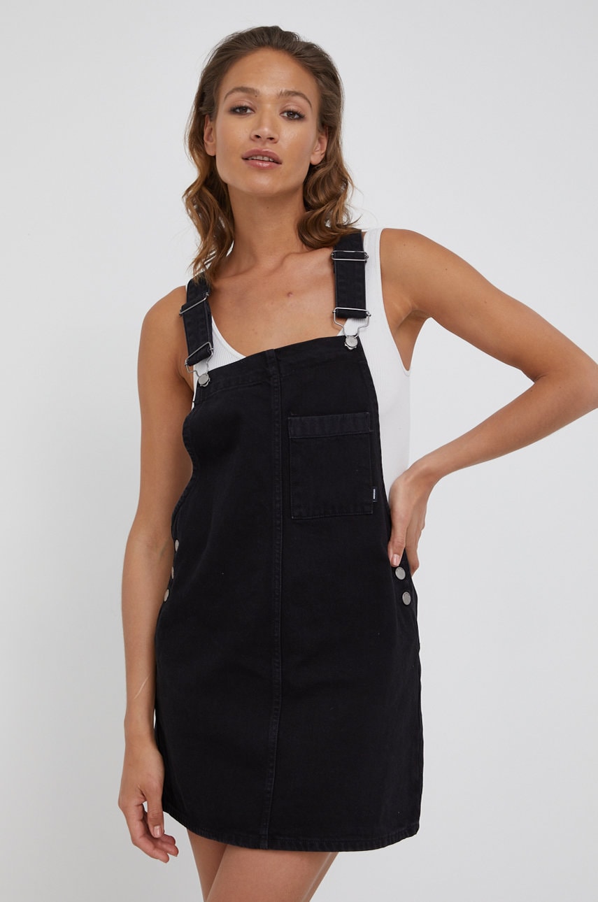 Dr. denim rochie jeans culoarea negru, mini, oversize