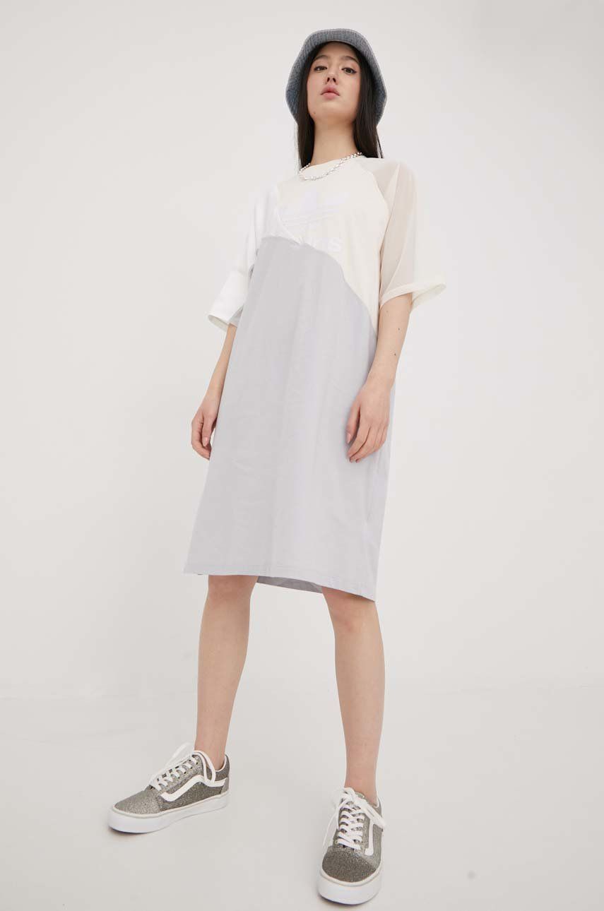 adidas Originals rochie Adicolor culoarea gri mini oversize