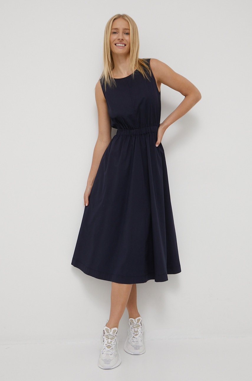 

Рокля Deha в тъмносиньо среднодълъг модел разкроен модел, Тъмносин