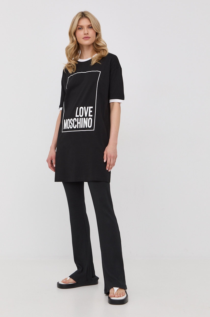 

Хлопковое платье Love Moschino цвет белый mini oversize