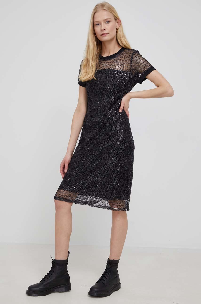 

Сукня Dkny колір чорний mini розкльошена