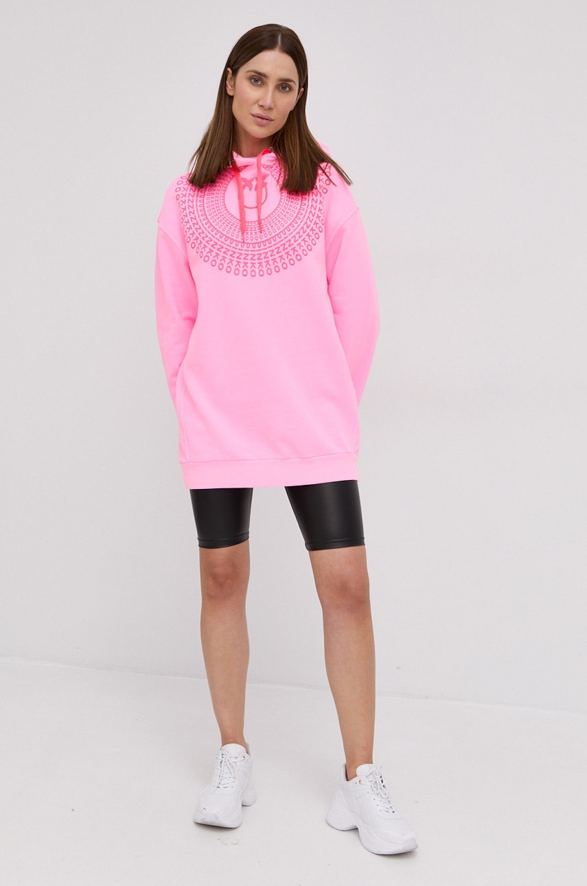 

Бавовняна сукня Pinko колір рожевий mini oversize