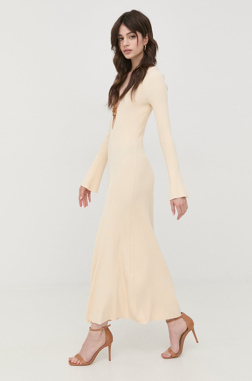 

Платье Pinko цвет бежевый maxi облегающая