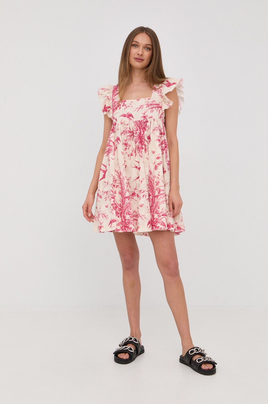 

Хлопковое платье Red Valentino цвет красный mini расклешённая