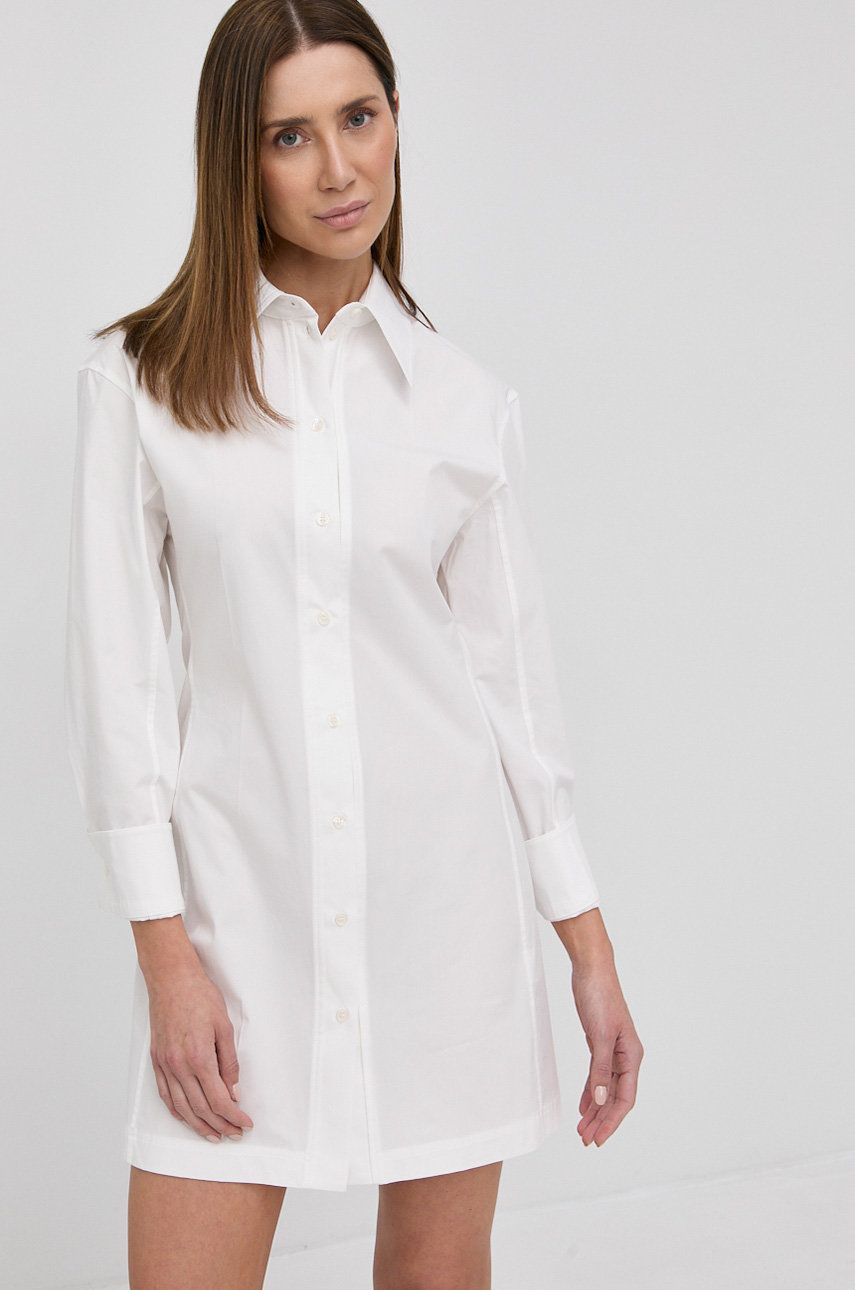 Victoria Beckham rochie culoarea alb, mini, drept