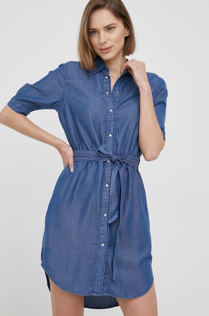 

Сукня Pepe Jeans Gloss колір синій mini розкльошена