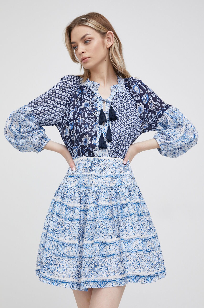 

Хлопковое платье Pepe Jeans Jess цвет синий mini расклешённое