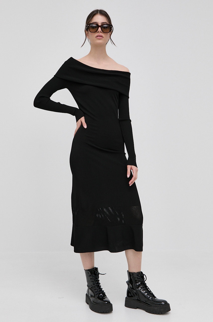 

Сукня Karl Lagerfeld колір чорний midi облягаюча