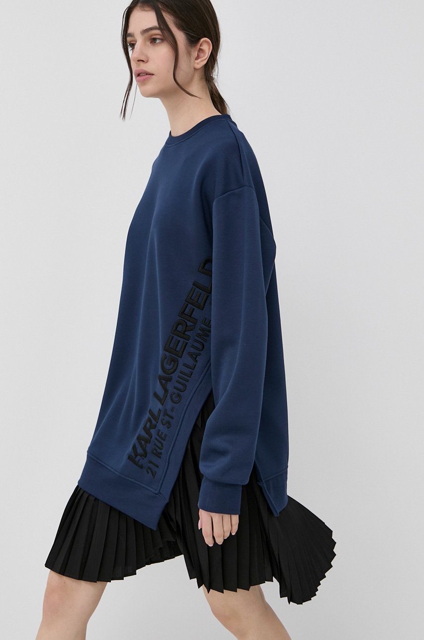 Karl Lagerfeld rochie culoarea albastru marin, mini, oversize answear.ro